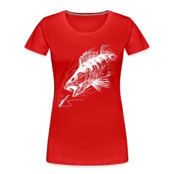 Fisch des Lebens! - Angeltshirt Zanderangriff 2 W - Frauen Premium Bio T-Shirt - Rot - Vorne - Mia (176cm)