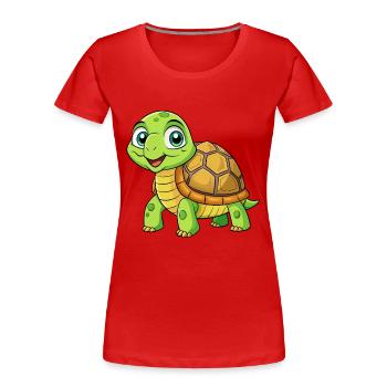 tortue mignon personnage de dessin animé Kawaii Clipart - T-shirt bio Premium Femme - rouge - Devant - Mia (176cm)