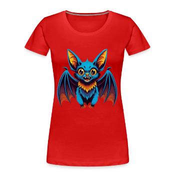 Chauve-souris coloré Kawaii dessin animé Personnage Clipart - T-shirt bio Premium Femme - rouge - Devant - Mia (176cm)