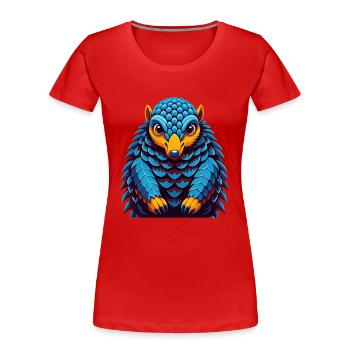 Schuppentier Bunte Kawaii Cartoon Figur Clipart - Frauen Premium Bio T-Shirt - Rot - Vorne - Mia (176cm)
