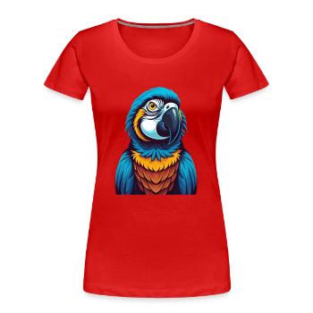 Parrot Colorful Kawaii Cartoon Character Clipart - Women's Premium Organic T-Shirt - red - Front - Mia (176cm)