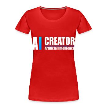 AI Creator Artificial Intelligence Enthusiast - Women's Premium Organic T-Shirt - red - Front - Mia (176cm)
