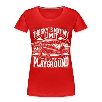 Pilot, Pilotin, Flugzeug, Flieger, Flugschule - Frauen Premium Bio T-Shirt - Rot - Vorne - Mia (176cm)