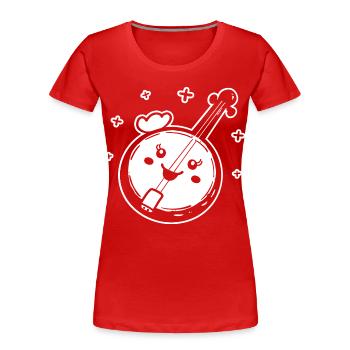Style de dessin animé banjo - T-shirt bio Premium Femme - rouge - Devant - Mia (176cm)