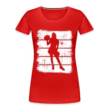 Cheerleader Sketch - Women's Premium Organic T-Shirt - red - Front - Mia (176cm)