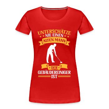 Nettoyeur de bâtiment vieil homme nettoyeur de vitres - T-shirt bio Premium Femme - rouge - Devant - Mia (176cm)