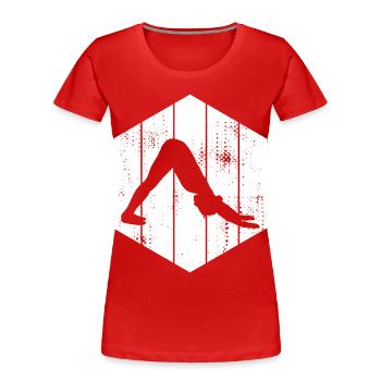 Croquis de Yogini - T-shirt bio Premium Femme - rouge - Devant - Mia (176cm)