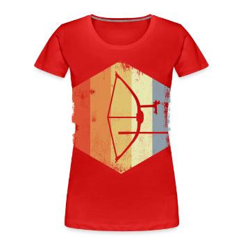 Retro Archery - Women's Premium Organic T-Shirt - red - Front - Mia (176cm)