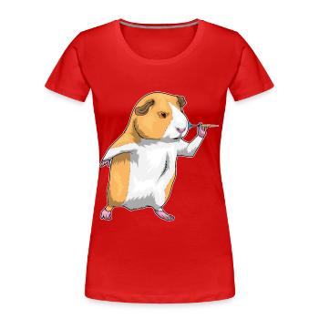 Pintade Dart Dart - T-shirt bio Premium Femme - rouge - Devant - Mia (176cm)