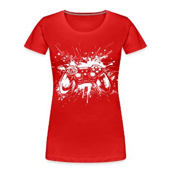Game Controller - Frauen Premium Bio T-Shirt - Rot - Vorne - Mia (176cm)