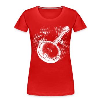Banjo Skizze - Frauen Premium Bio T-Shirt - Rot - Vorne - Mia (176cm)