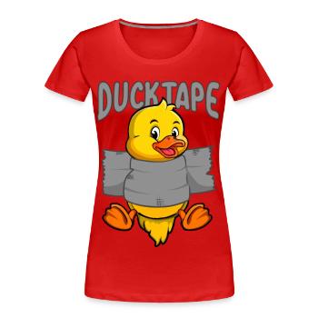 Ruban adhésif Duck | Canetons avec ruban adhésif - T-shirt bio Premium Femme - rouge - Devant - Mia (176cm)