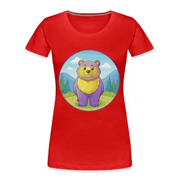 ours mignon kawaii dessin animé clipart animal de compagnie - T-shirt bio Premium Femme - rouge - Devant - Mia (176cm)