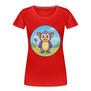 Aye Aye Niedliche Kawaii Cartoon Clipart Tier Haustier - Frauen Premium Bio T-Shirt - Rot - Vorne - Mia (176cm)