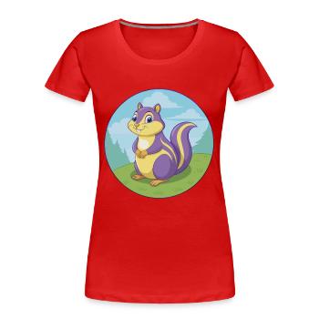 Chipmunk Cute Kawaii Cartoon Clipart Animal Pet - Women's Premium Organic T-Shirt - red - Front - Mia (176cm)
