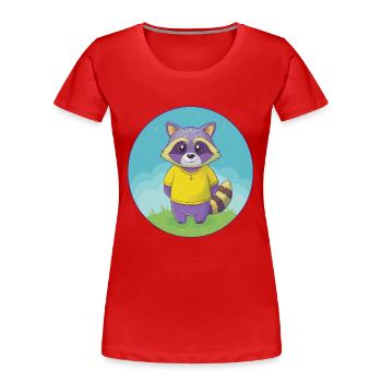 raton laveur mignon kawaii dessin animé clipart animal de compagnie - T-shirt bio Premium Femme - rouge - Devant - Mia (176cm)
