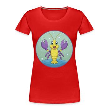 homard mignon kawaii dessin animé clipart animal de compagnie - T-shirt bio Premium Femme - rouge - Devant - Mia (176cm)