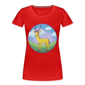 Impala Niedliche Kawaii Cartoon Clipart Tier Haustier - Frauen Premium Bio T-Shirt - Rot - Vorne - Mia (176cm)
