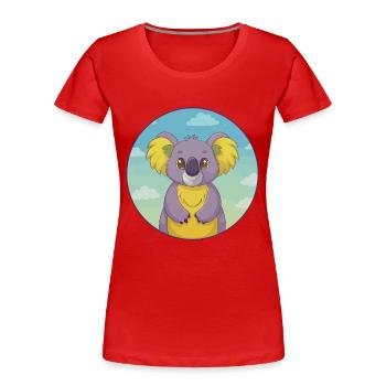 Koala Niedlich Kawaii Cartoon Clipart Tier Haustier - Frauen Premium Bio T-Shirt - Rot - Vorne - Mia (176cm)