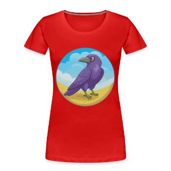 Rabe Niedliche Kawaii Cartoon Clipart Tier Haustier - Frauen Premium Bio T-Shirt - Rot - Vorne - Mia (176cm)
