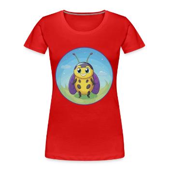 Ladybug Cute Kawaii Cartoon Clipart Animal Pet - Women's Premium Organic T-Shirt - red - Front - Mia (176cm)