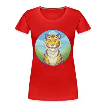 tigre mignon kawaii dessin animé clipart animal de compagnie - T-shirt bio Premium Femme - rouge - Devant - Mia (176cm)