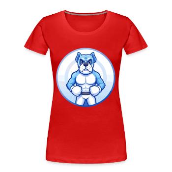 Boxer Hund Blau Kawaii Cartoon Figur Clipart - Frauen Premium Bio T-Shirt - Rot - Vorne - Mia (176cm)