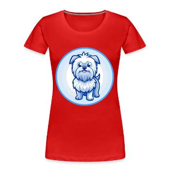 Affenpinscher chien bleu kawaii personnage de dessin animé - T-shirt bio Premium Femme - rouge - Devant - Mia (176cm)