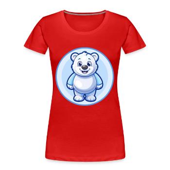 ours bleu kawaii dessin animé personnage clipart animal de compagnie - T-shirt bio Premium Femme - rouge - Devant - Mia (176cm)