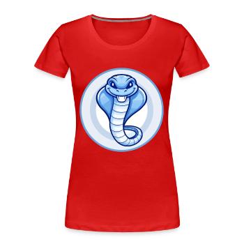 Cobra Blue Kawaii Cartoon Character Clipart Pet - Women's Premium Organic T-Shirt - red - Front - Mia (176cm)