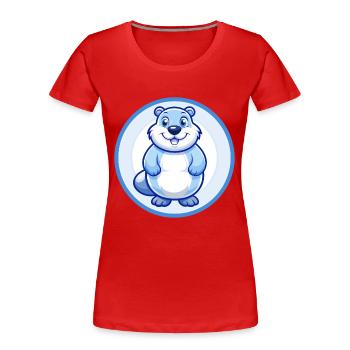 Murmeltier Blau Kawaii Cartoon Figur Clipart - Frauen Premium Bio T-Shirt - Rot - Vorne - Mia (176cm)