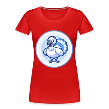 Turkey Blue Kawaii Cartoon Character Clipart Pet - Women's Premium Organic T-Shirt - red - Front - Mia (176cm)
