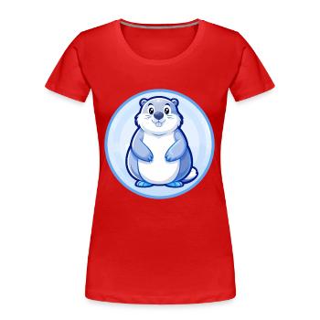 Murmeltier Blau Kawaii Cartoon Figur Clipart Haustier - Frauen Premium Bio T-Shirt - Rot - Vorne - Mia (176cm)