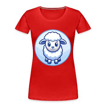 mouton bleu kawaii dessin animé personnage clipart animal de compagnie - T-shirt bio Premium Femme - rouge - Devant - Mia (176cm)