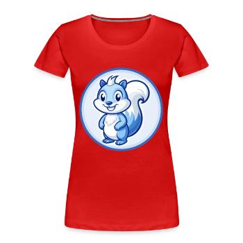 Eichhörnchen Blau Kawaii Cartoon Figur Clipart Haustier - Frauen Premium Bio T-Shirt - Rot - Vorne - Mia (176cm)