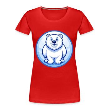 ours polaire bleu kawaii dessin animé personnage clipart - T-shirt bio Premium Femme - rouge - Devant - Mia (176cm)