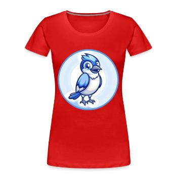 Jay Bird Blau Kawaii Cartoon Figur Clipart Haustier - Frauen Premium Bio T-Shirt - Rot - Vorne - Mia (176cm)