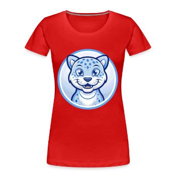 Jaguar Blue Kawaii Cartoon Character Clipart Pet - Women's Premium Organic T-Shirt - red - Front - Mia (176cm)