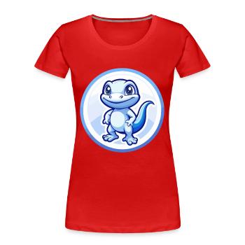 Eidechse Blau Kawaii Cartoon Figur Clipart Haustier - Frauen Premium Bio T-Shirt - Rot - Vorne - Mia (176cm)