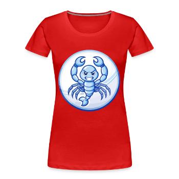 Scorpion Bleu Kawaii Dessin Animé Personnage Clipart Animal de compagnie - T-shirt bio Premium Femme - rouge - Devant - Mia (176cm)