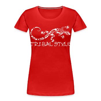 Polynesische weiße Eidechse - Frauen Premium Bio T-Shirt - Rot - Vorne - Mia (176cm)