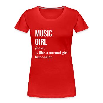 Musik Musik Musik - Frauen Premium Bio T-Shirt - Rot - Vorne - Mia (176cm)
