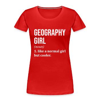 Geography Geography Geography - Women's Premium Organic T-Shirt - red - Front - Mia (176cm)