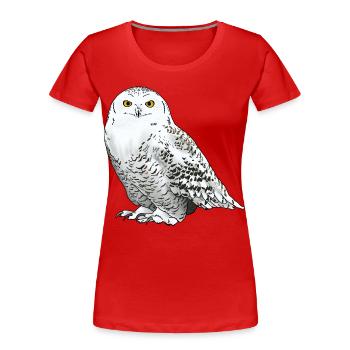 Snowy owl white - Women's Premium Organic T-Shirt - red - Front - Mia (176cm)