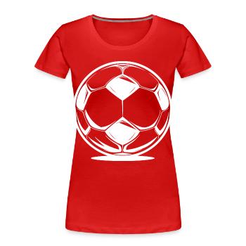 Fußball - Frauen Premium Bio T-Shirt - Rot - Vorne - Mia (176cm)