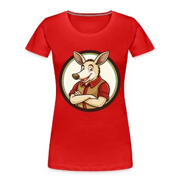 Aardvark coloré Kawaii Dessin animé Personnage Clipart - T-shirt bio Premium Femme - rouge - Devant - Mia (176cm)
