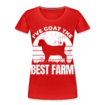 Ich habe die beste Ziegenfarm - Frauen Premium Bio T-Shirt - Rot - Vorne - Mia (176cm)