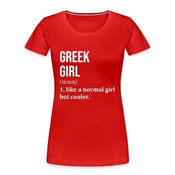 Griechenland, Griechenland, Griechenland, Griechenland - Frauen Premium Bio T-Shirt - Rot - Vorne - Mia (176cm)