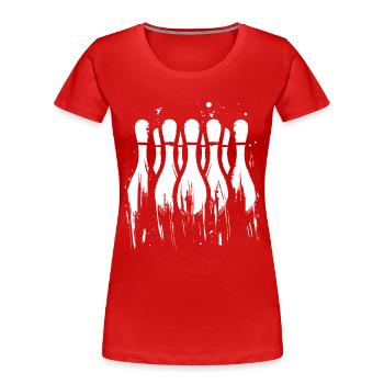 Graphiques de bowling - T-shirt bio Premium Femme - rouge - Devant - Mia (176cm)