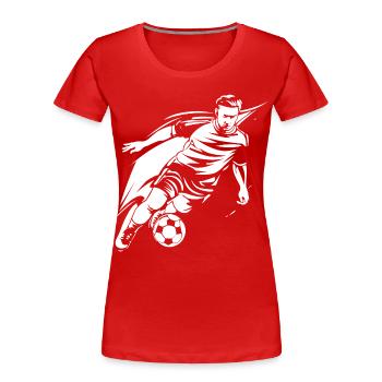 Footballer Sketch - Women's Premium Organic T-Shirt - red - Front - Mia (176cm)